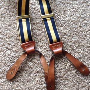 Navy and gold suspenders/ braces